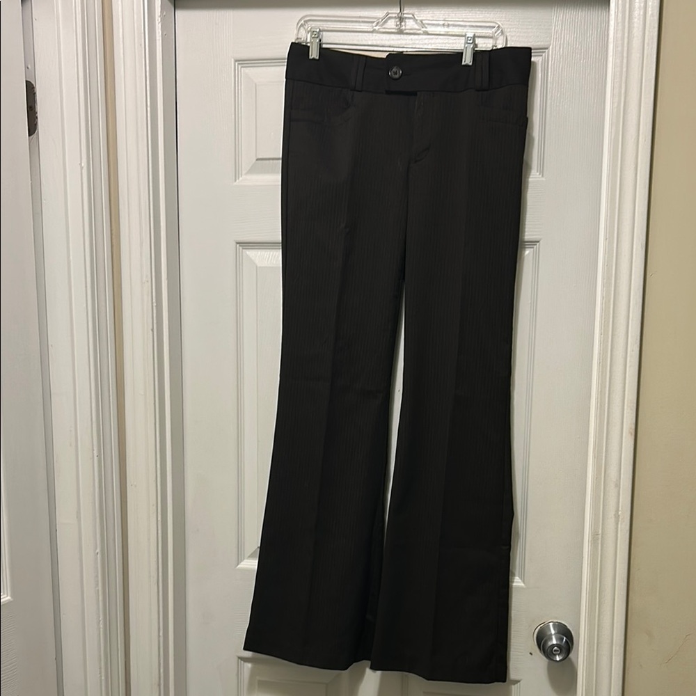 Banana Republic Dark Brown Striped Dress Pants